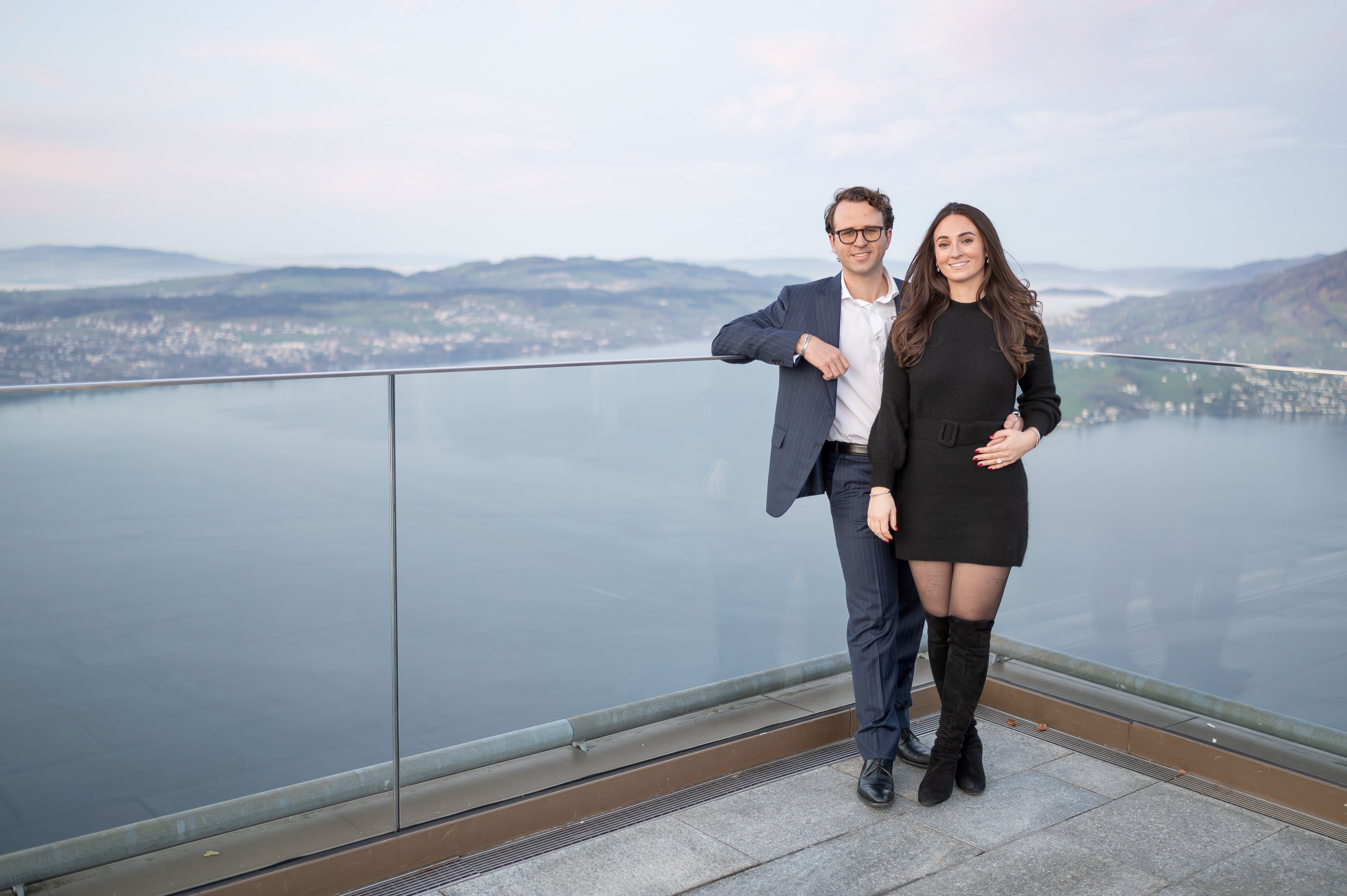 Lyndsi and Ólafur above Lake Lucerne